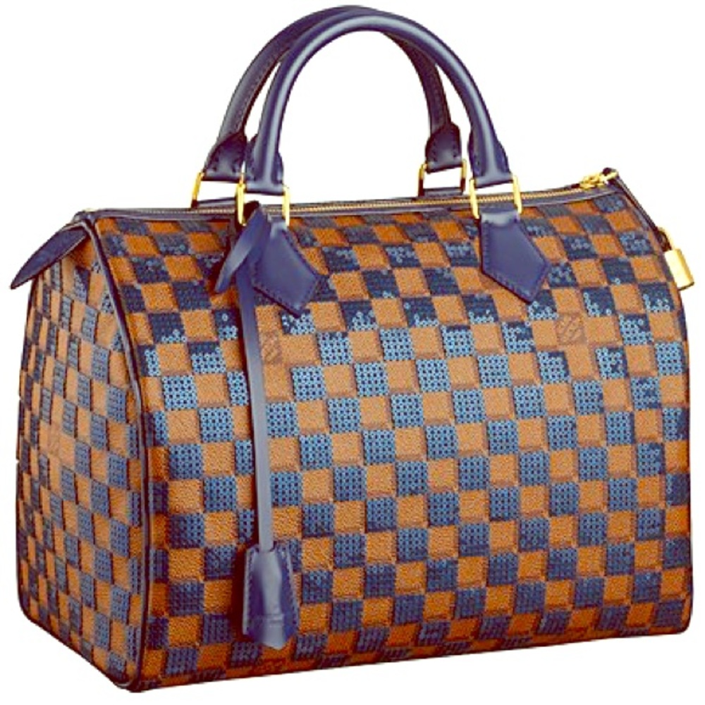 RARE Louis Vuitton Demier Sequins Blue Speedy EUC
